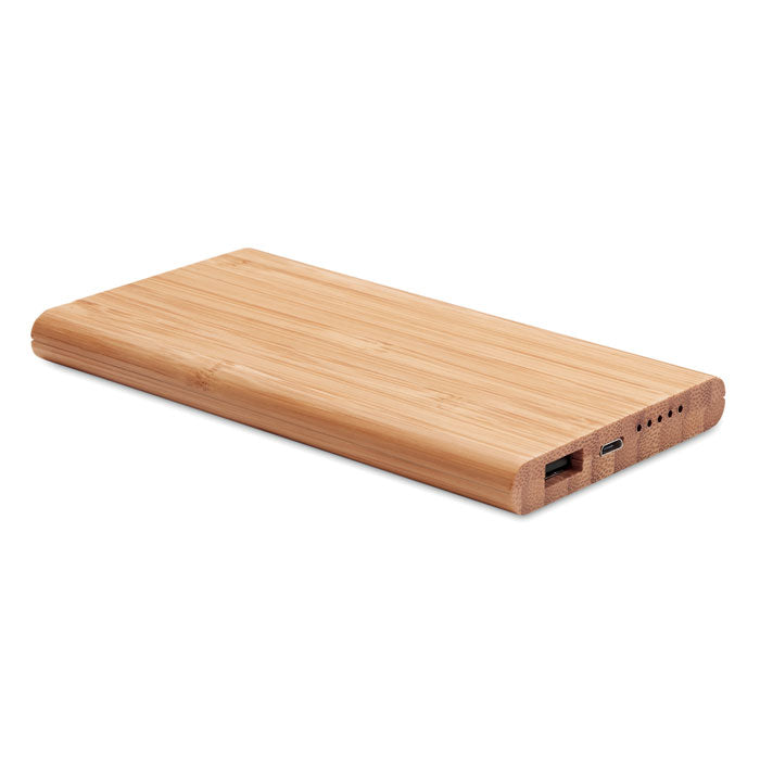 Wireless Power Bank In Bamboo  Black and White London