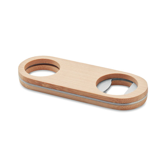 Oval Bamboo Bottle Opener  Black and White London