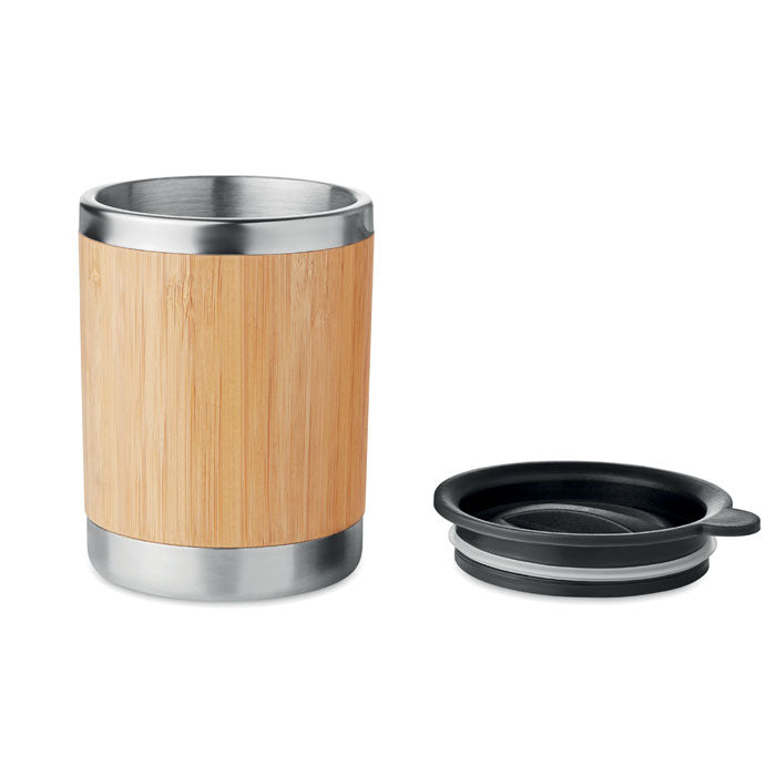 Tumbler In Bamboo Cover 250Ml  Black and White London