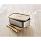 Savanna Stainless Steel Bamboo Lunch Box  Black and White London