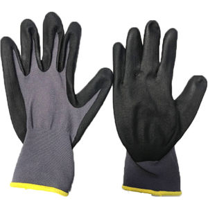 Nylon & Micro Foam Nitrile Touch Safety Work Gloves  Black and White London