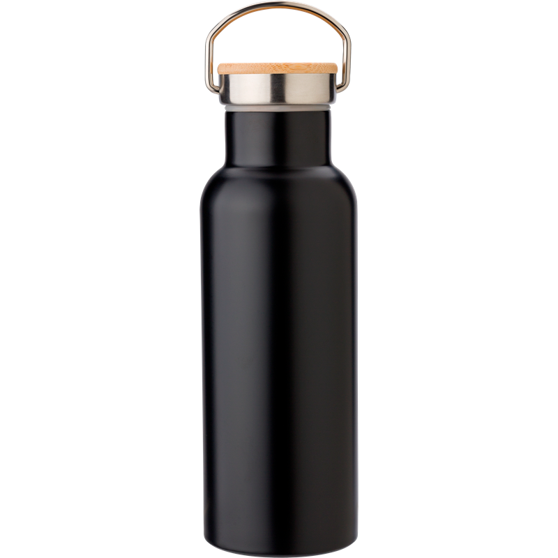 Double Walled Steel Drinking Bottle 500ml  Black and White London