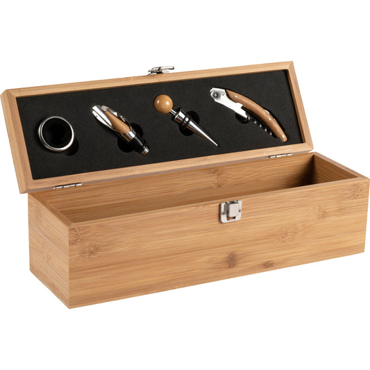 Bamboo Wine Giftset (4pc)  Black and White London