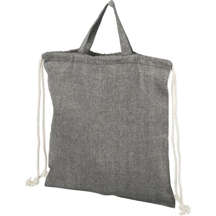 Pheebs Medium-Weight Recycled Drawstring Backpack 6L Backpacks & Rucksacks Black and White London