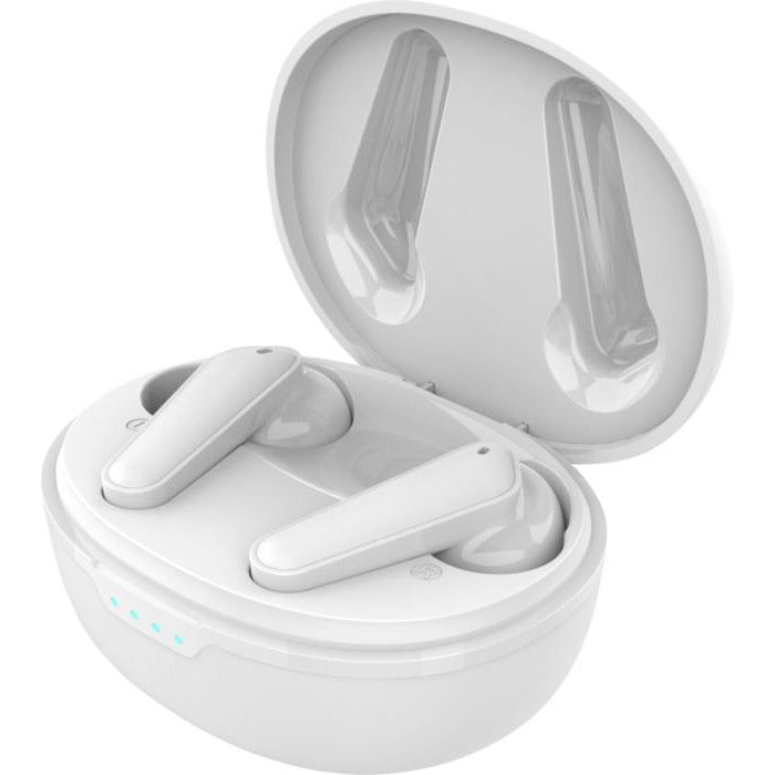 Prixton Noise-Cancelling and Wireless Charging Earbuds  Black and White London