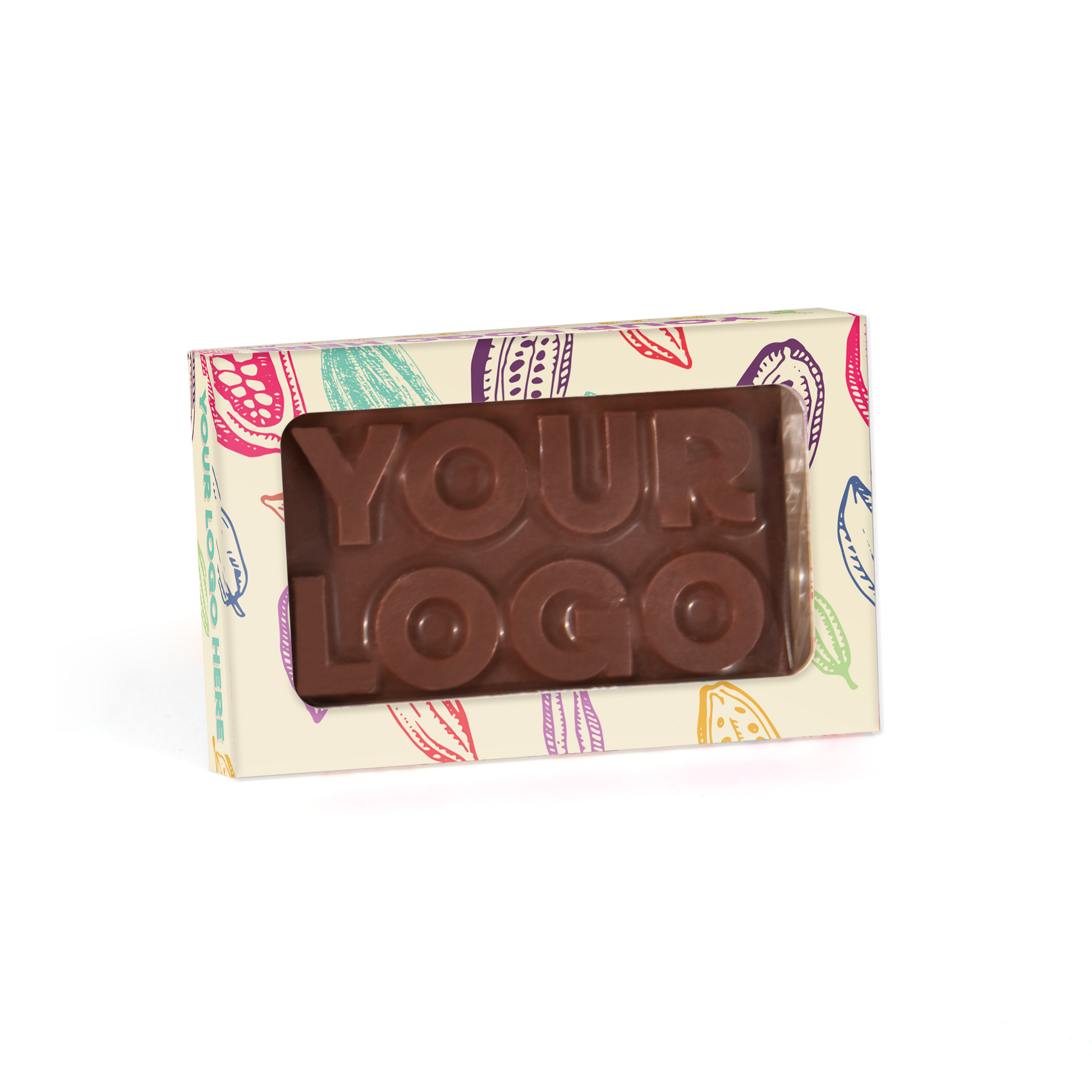 Eco Range - Eco Window Box - Vegan Dark Chocolate - 3D Bespoke Dark Chocolate Bar 71% Cocoa  Black and White London