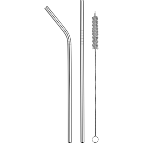 Reusable Metal Straw Set in Custom Packaging  Black and White London
