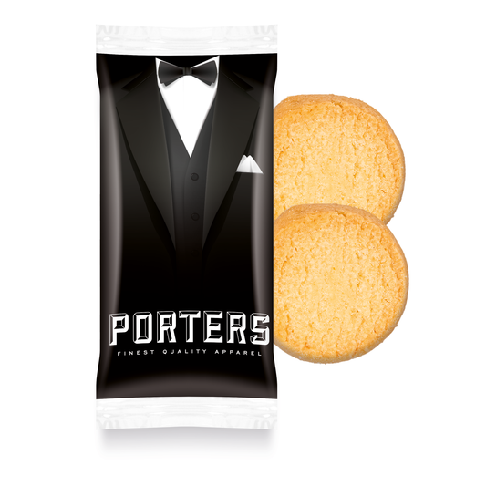 Flow Wrap - Mini Shortbread Biscuits - x2  Black and White London