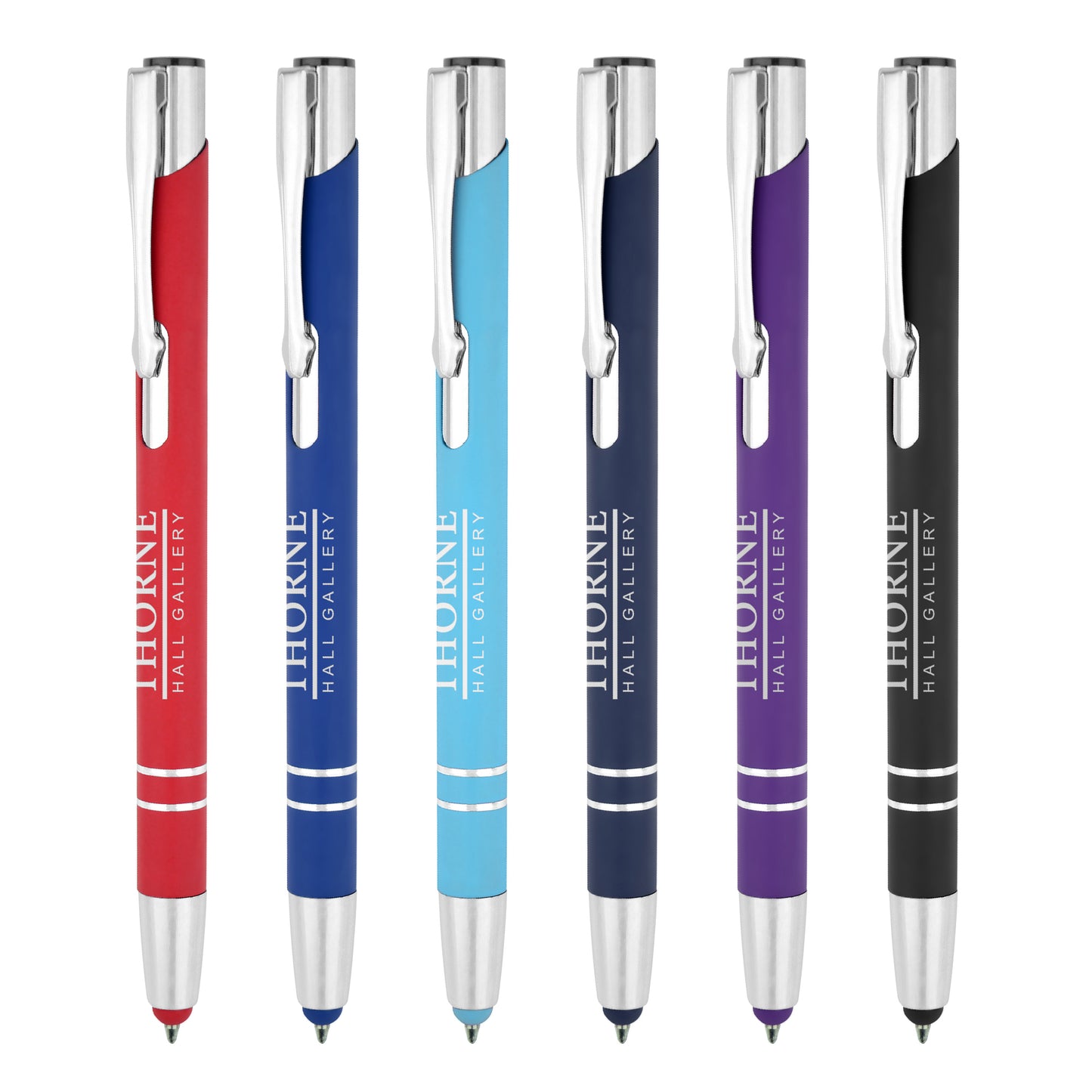 Beck Soft Stylus Ball Pen Metal Pens Black and White London