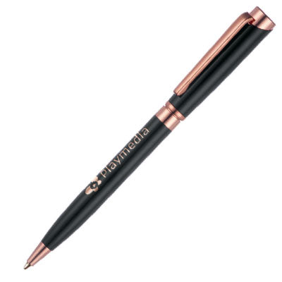 Lysander Rose Gold Ball Pen  Black and White London