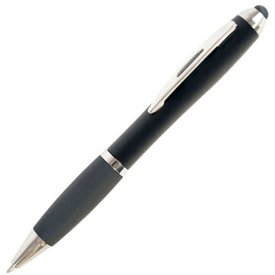 Shanghai Soft Stylus all Black Ball Pen  Black and White London