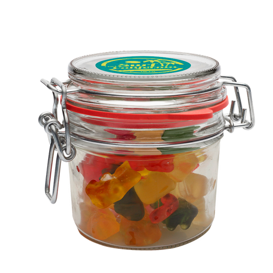 475g Glass jar filled with gummy bears Sweets & Confectionery Black and White London